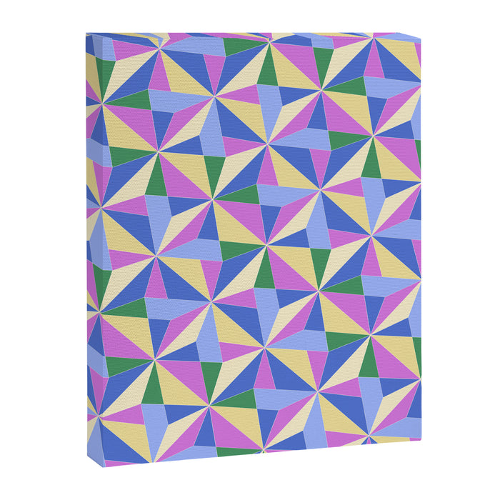 Kaleidoscope Tile Pattern VII Colorful Bright 90s Canvas Print Gallery Image 1