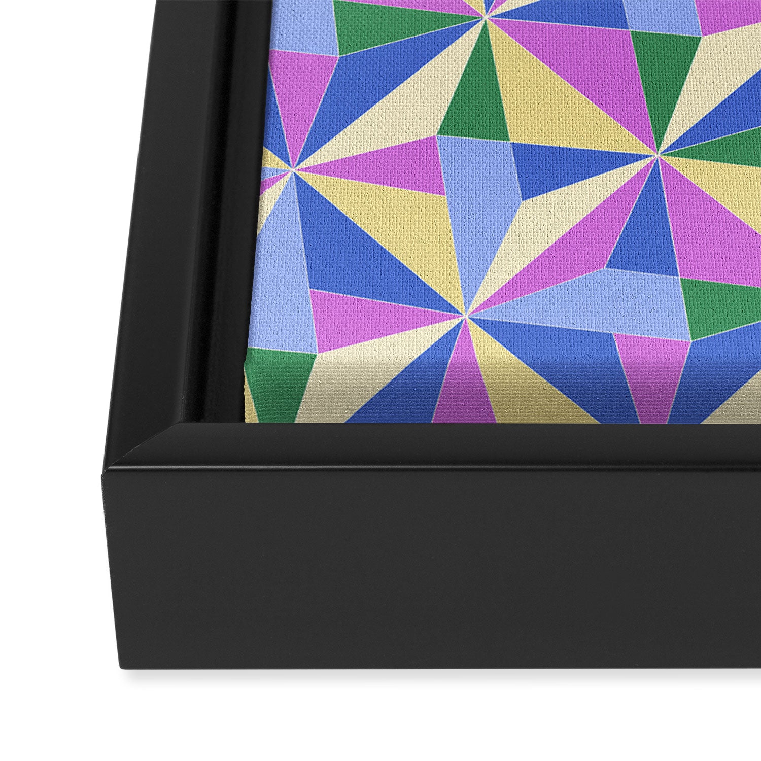 Kaleidoscope Tile Pattern VII Colorful Bright 90s Framed Canvas Print Gallery Image 3