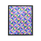Kaleidoscope Tile Pattern VII Colorful Bright 90s Framed Canvas Print Gallery Image 8