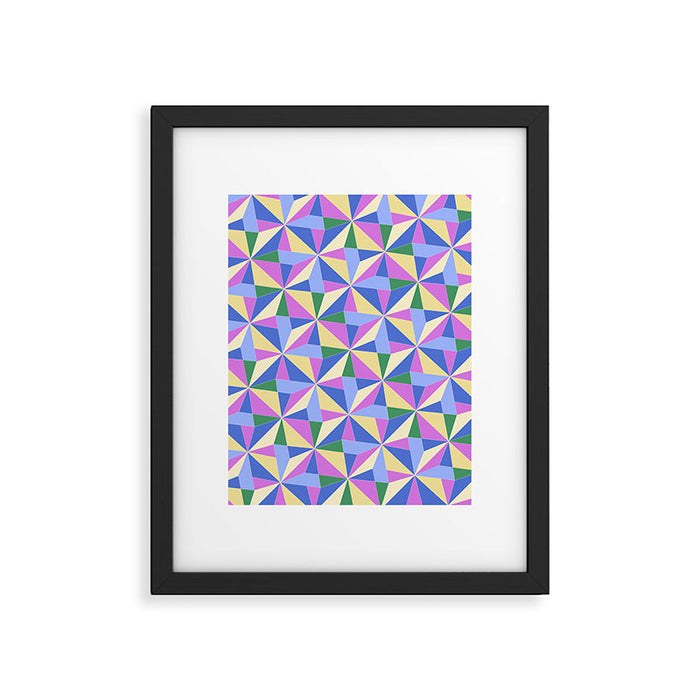 Kaleidoscope Tile Pattern VII Colorful Bright 90s Framed Art Print Gallery Image 1