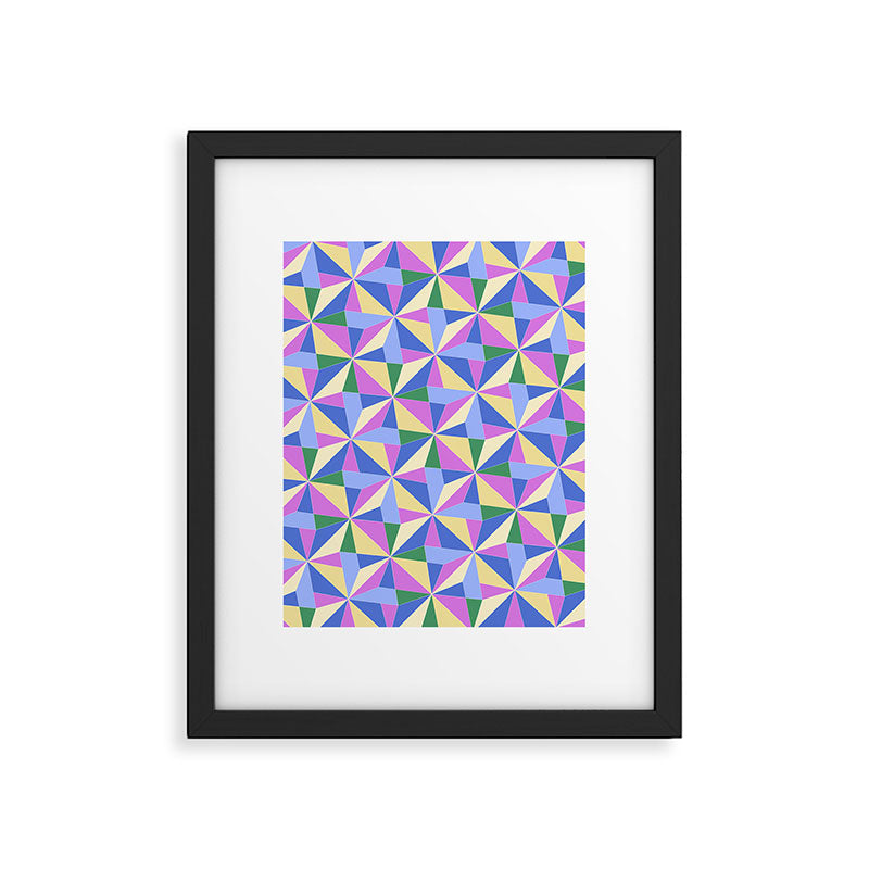 Kaleidoscope Tile Pattern VII Colorful Bright 90s Framed Art Print Gallery Image 6
