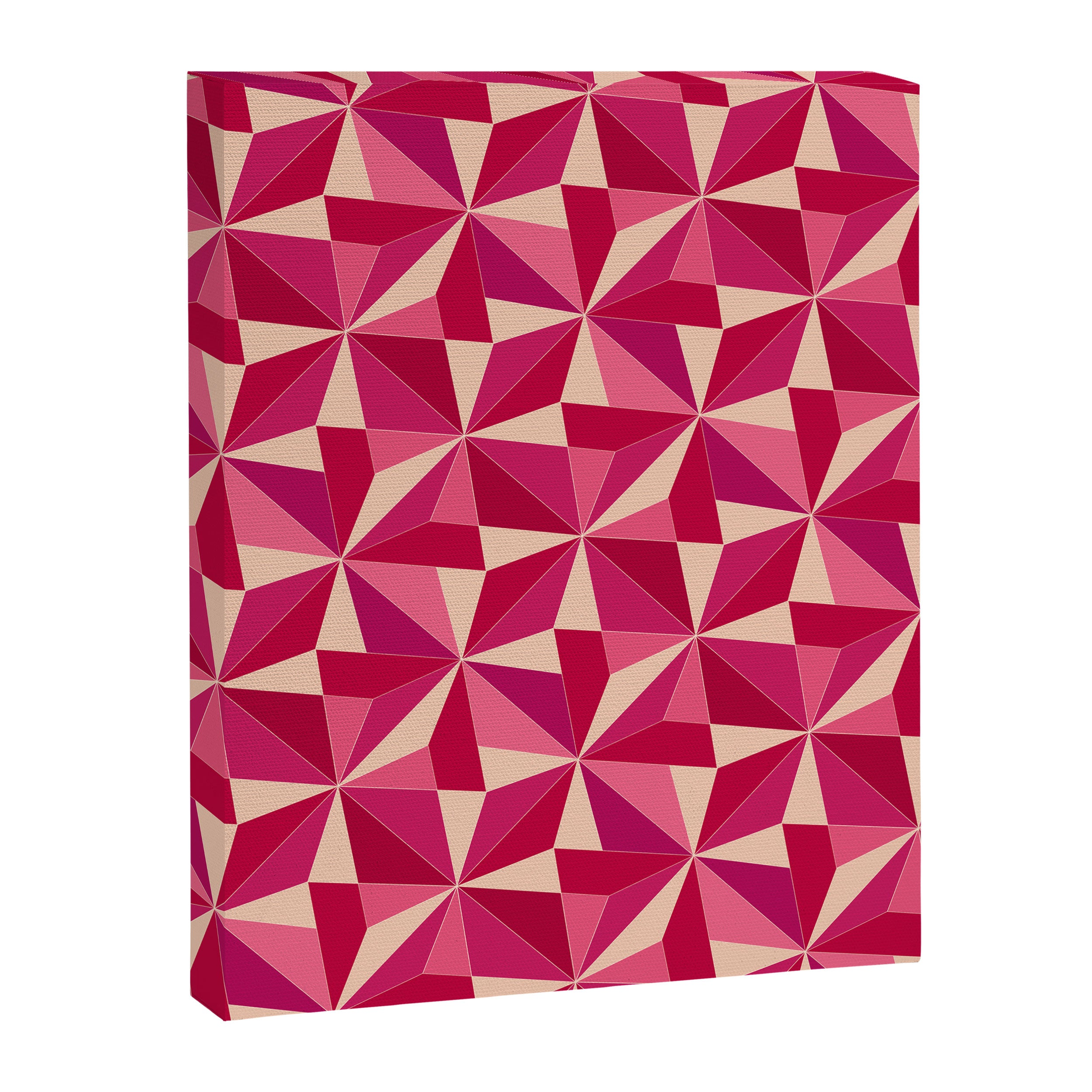 Kaleidoscope Tile Pattern VIII Vibrant Pink and Red Canvas Print Gallery Image 8