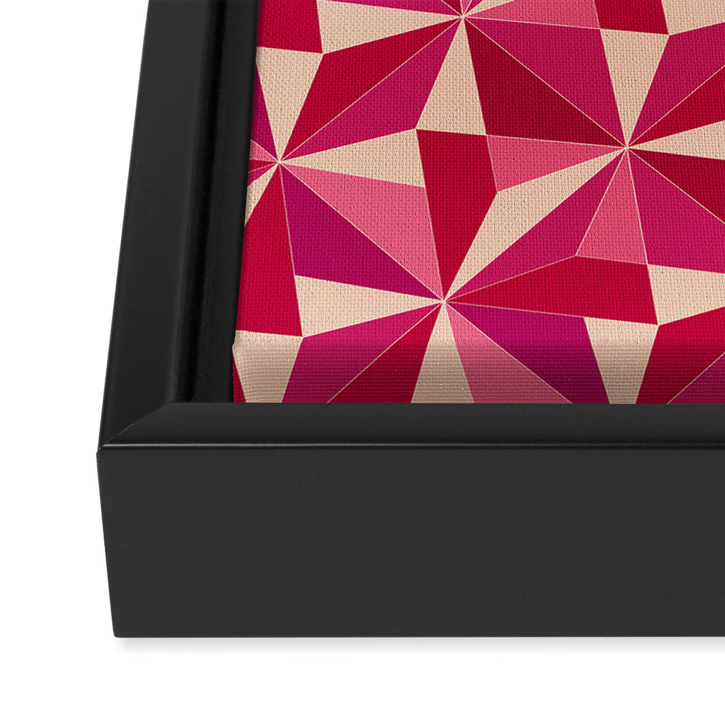 Kaleidoscope Tile Pattern VIII Vibrant Pink and Red Framed Canvas Print Gallery Image 3