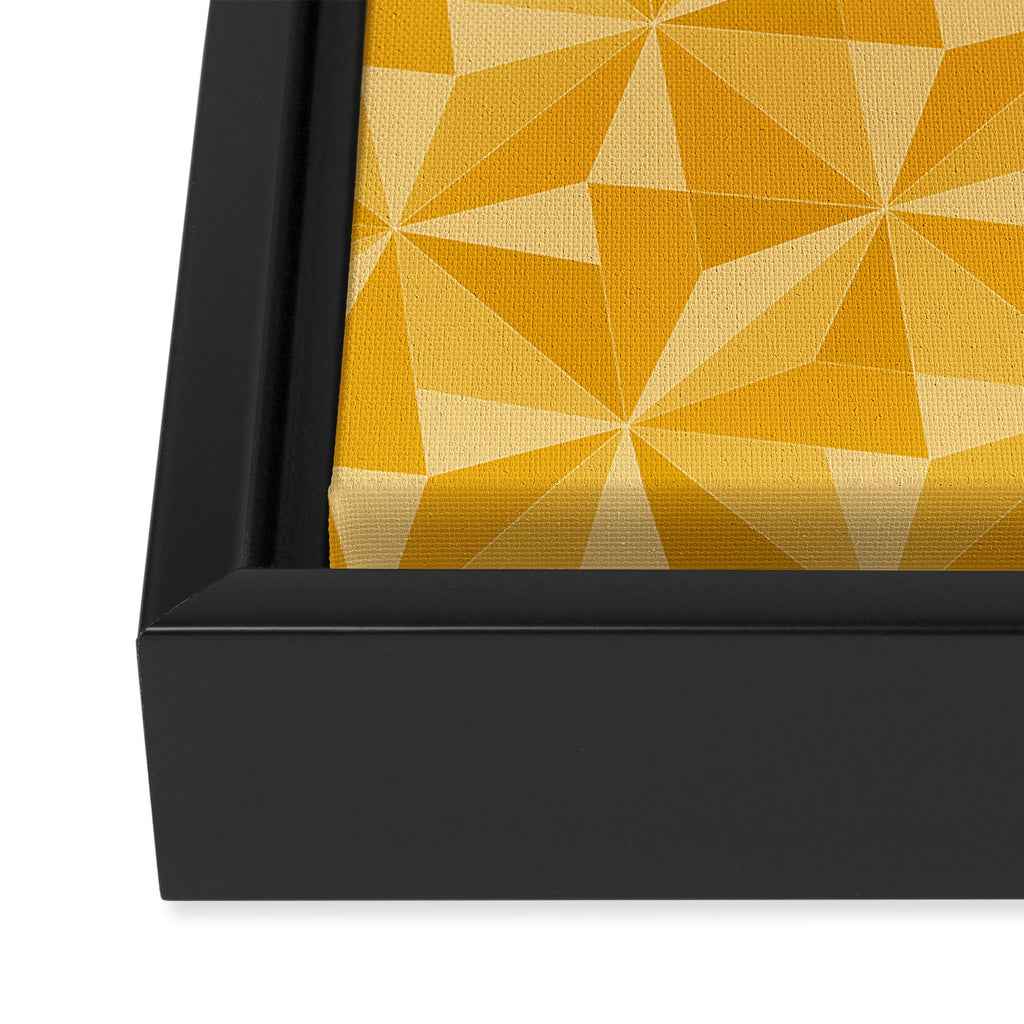 Kaleidoscope Tile Pattern XI Golden Yellow Tones Framed Canvas Print Gallery Image 3