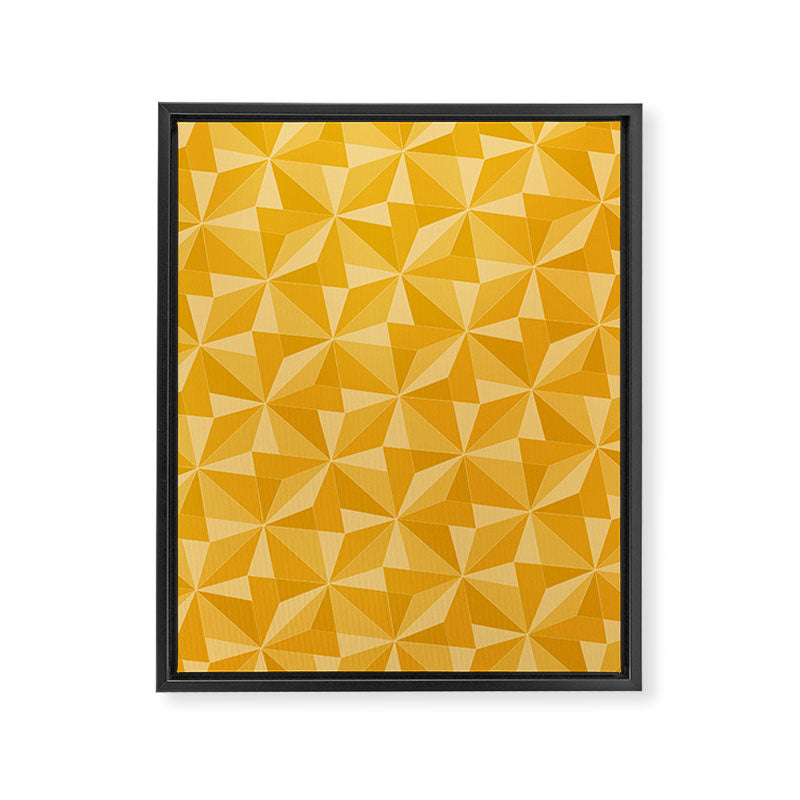 Kaleidoscope Tile Pattern XI Golden Yellow Tones Framed Canvas Print Gallery Image 8