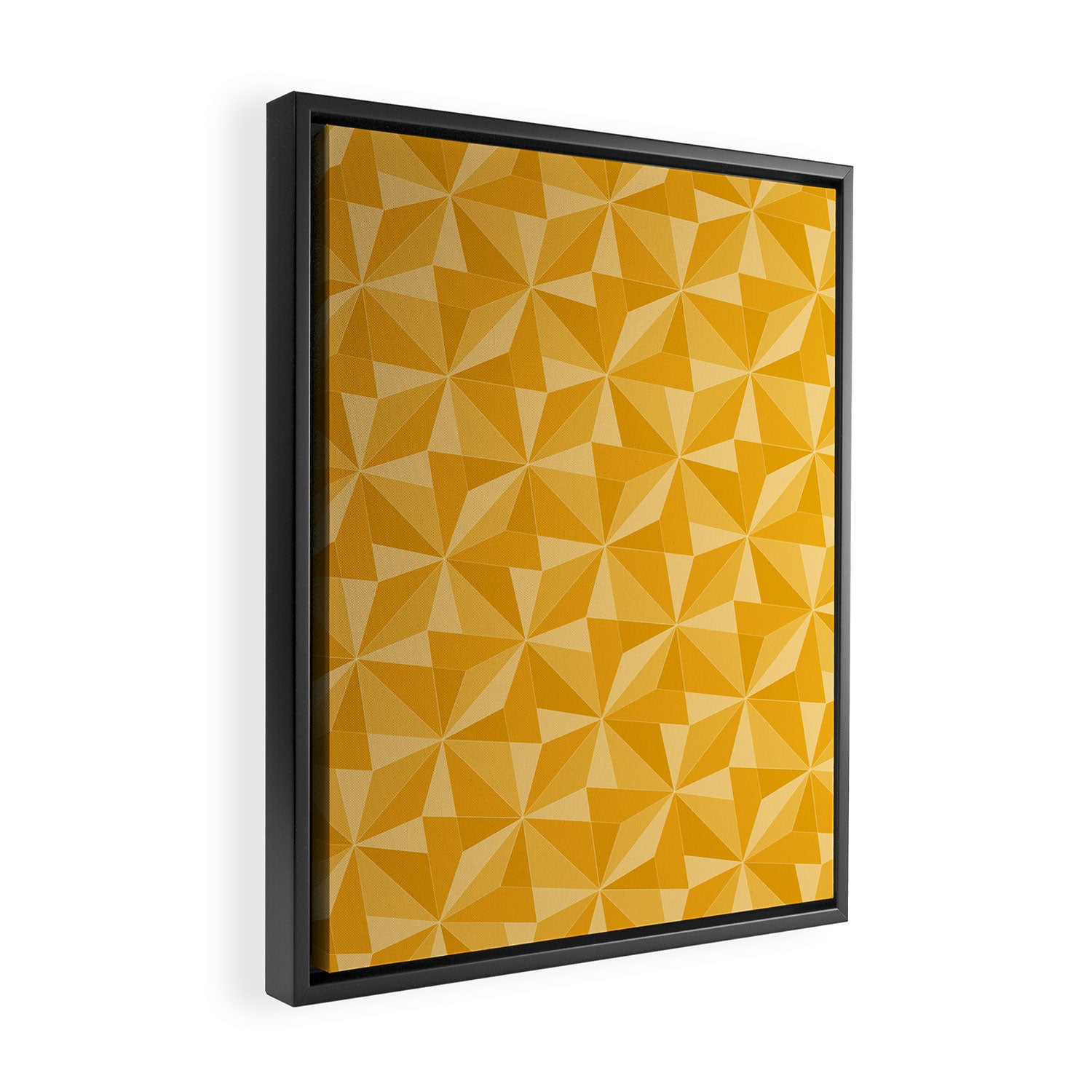 Kaleidoscope Tile Pattern XI Golden Yellow Tones Framed Canvas Print Gallery Image 2