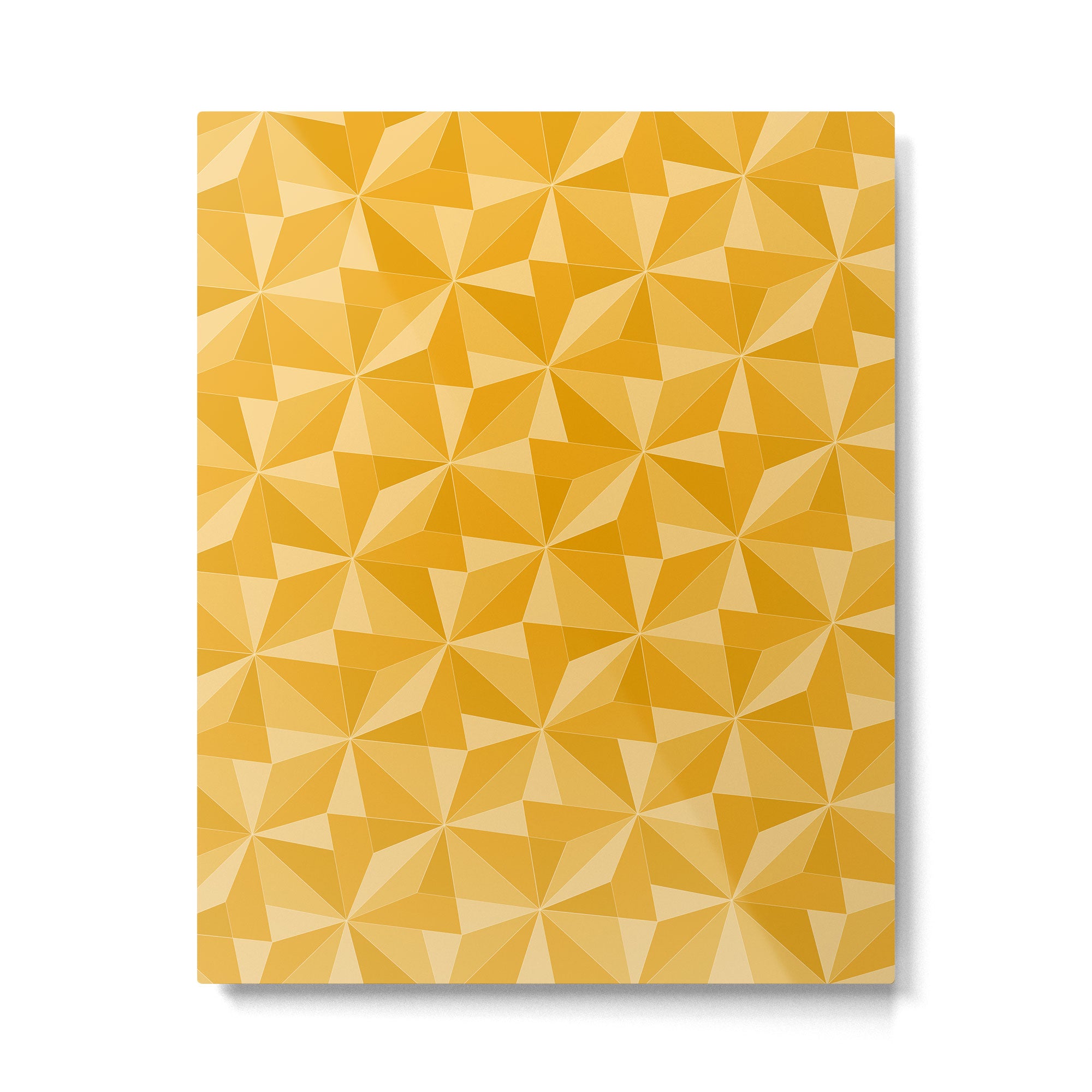 Kaleidoscope Tile Pattern XI Golden Yellow Tones Metal Print Gallery Image 6