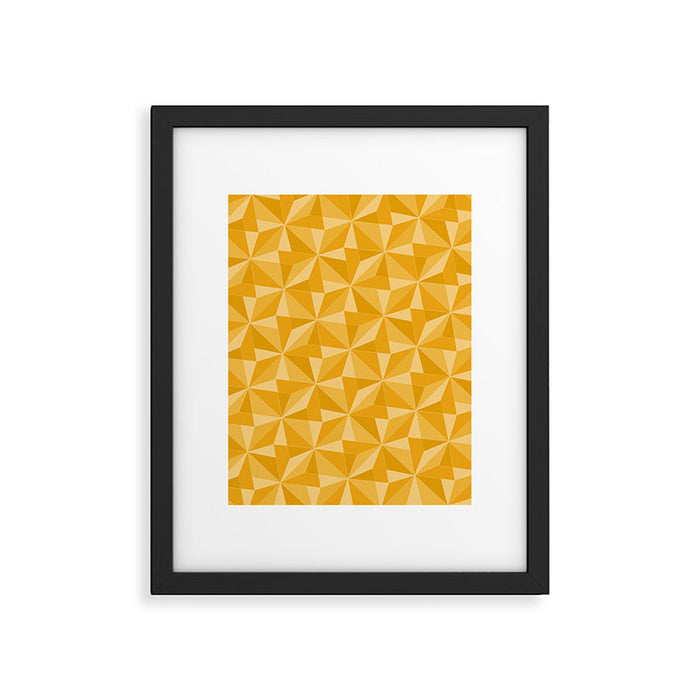 Kaleidoscope Tile Pattern XI Golden Yellow Tones Framed Art Print Gallery Image 1