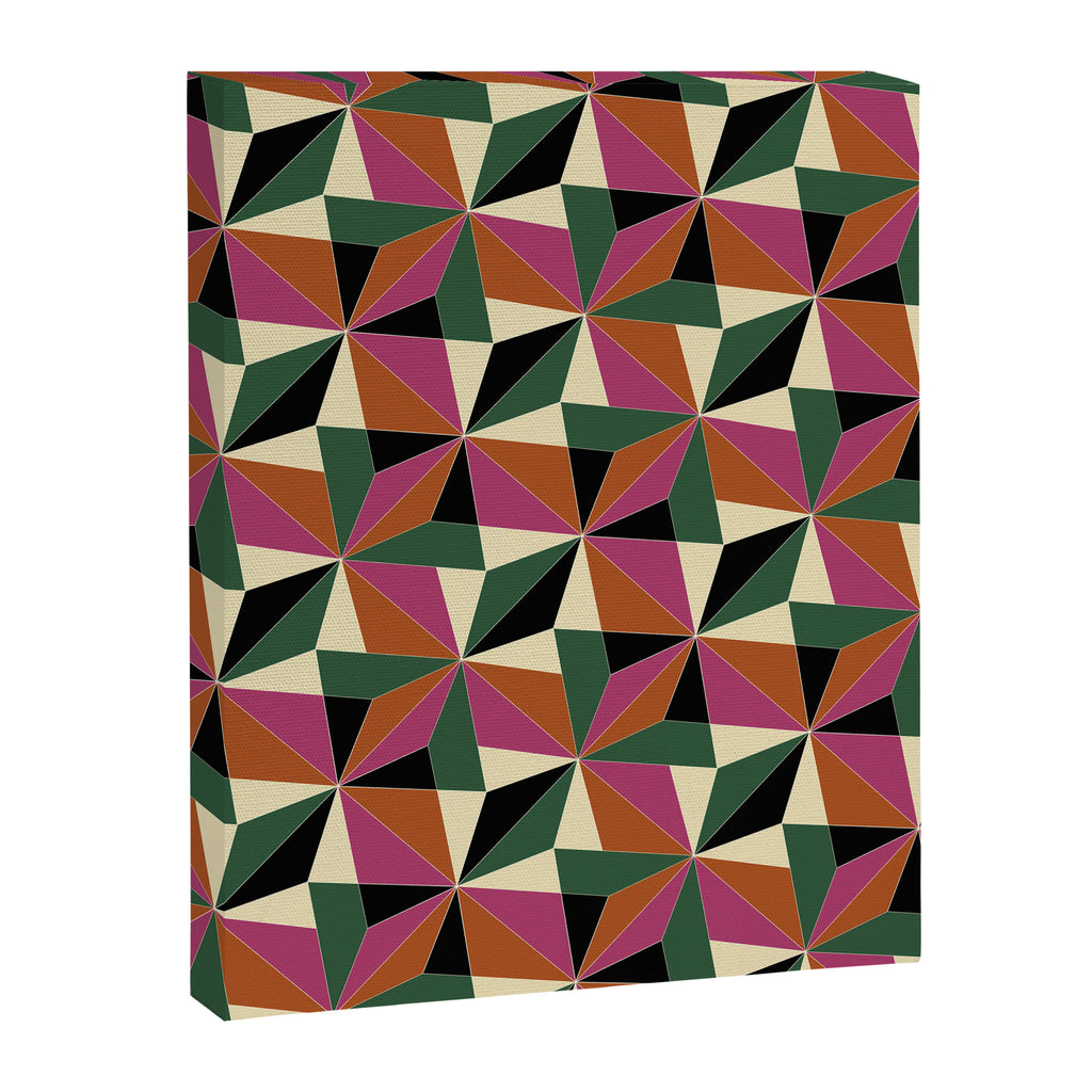 Kaleidoscope Tile Pattern XII Bold Bauhaus Colors Canvas Print Gallery Image 8
