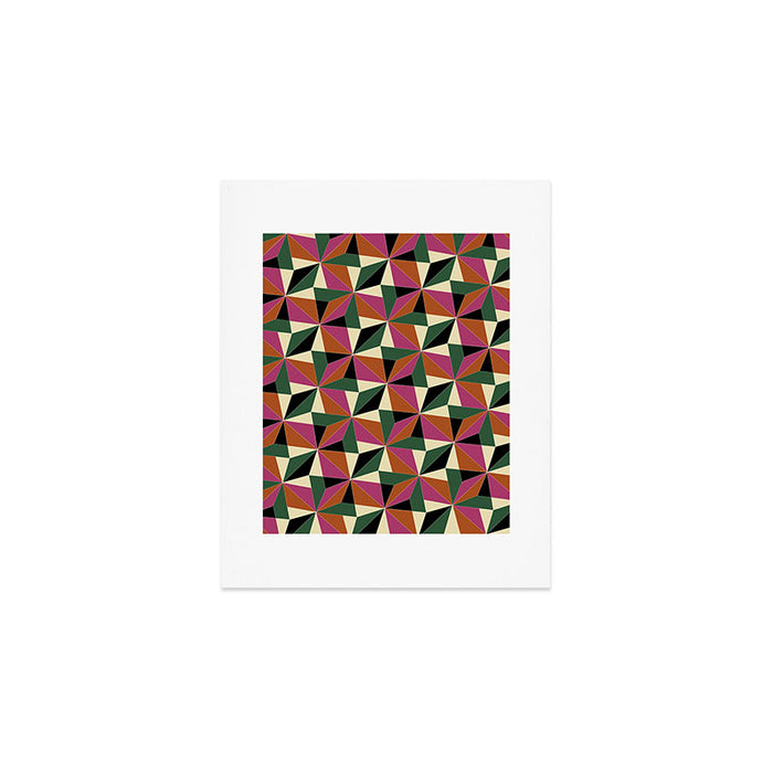 Kaleidoscope Tile Pattern XII Bold Bauhaus Colors Art Print Gallery Image 1
