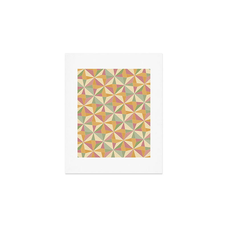 Kaleidoscope Tile Pattern XIII Neutral Earthy Pastel Art Print Gallery Image 1
