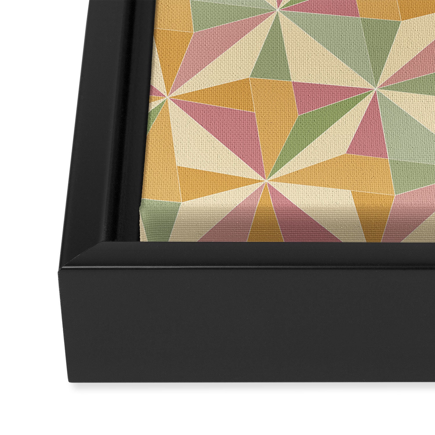 Kaleidoscope Tile Pattern XIII Neutral Earthy Pastel Framed Canvas Print Gallery Image 3