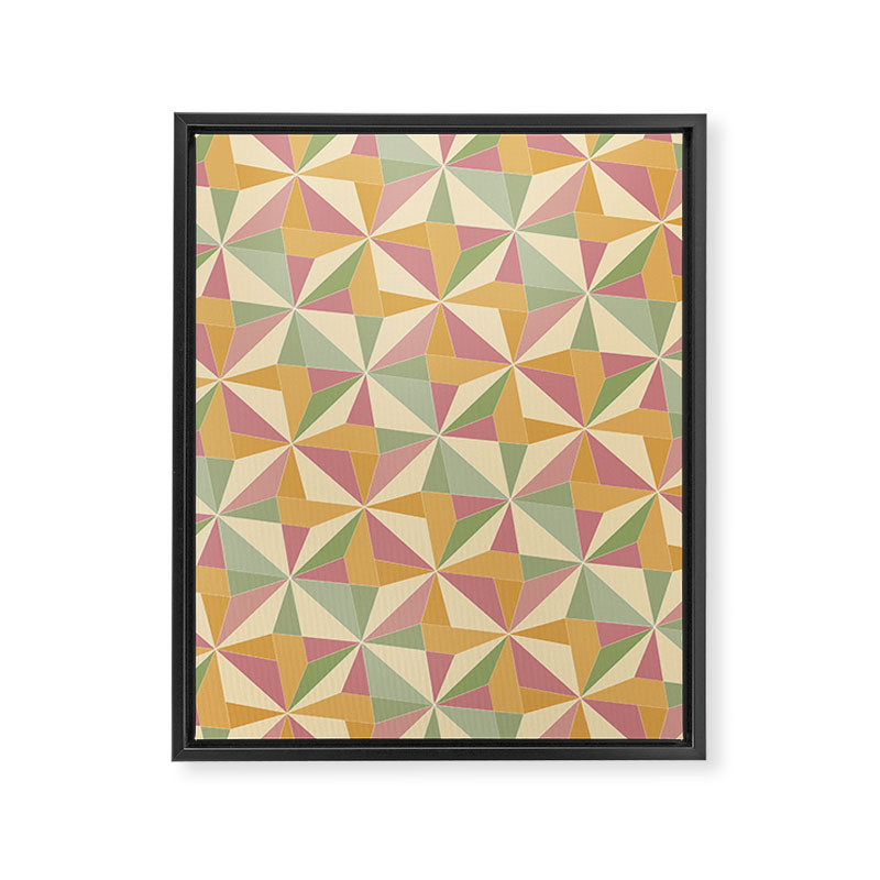 Kaleidoscope Tile Pattern XIII Neutral Earthy Pastel Framed Canvas Print Gallery Image 8