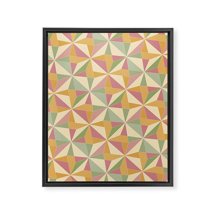 Kaleidoscope Tile Pattern XIII Neutral Earthy Pastel Framed Canvas Print Gallery Image 1