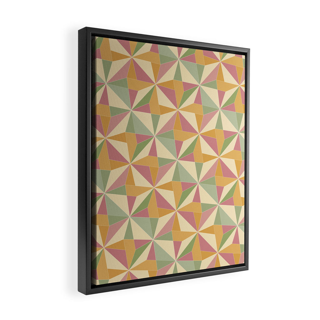 Kaleidoscope Tile Pattern XIII Neutral Earthy Pastel Framed Canvas Print Gallery Image 2