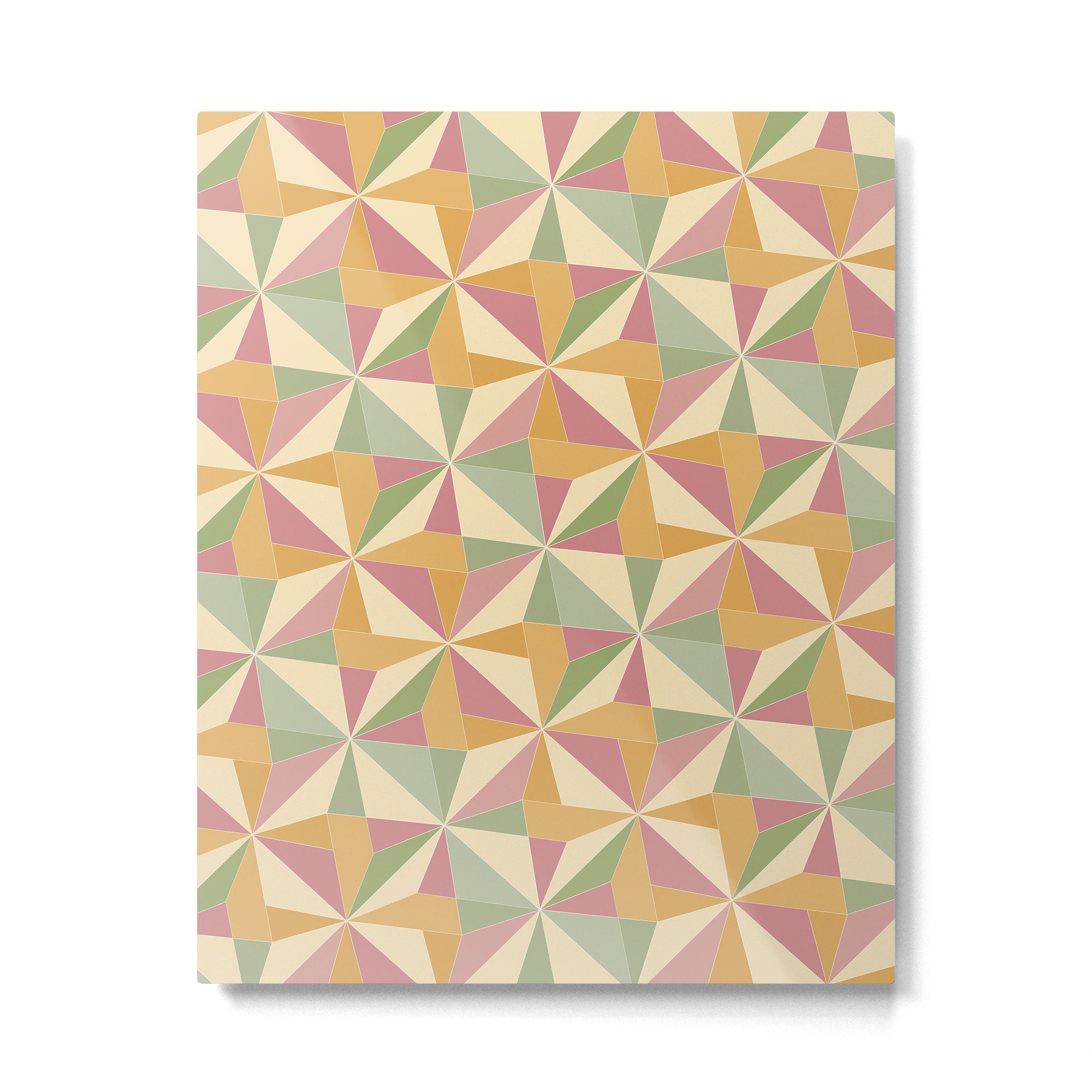 Kaleidoscope Tile Pattern XIII Neutral Earthy Pastel Metal Print Gallery Image 6