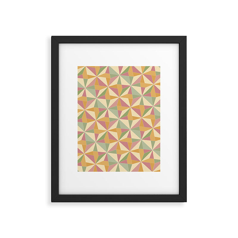 Kaleidoscope Tile Pattern XIII Neutral Earthy Pastel Framed Art Print Gallery Image 6