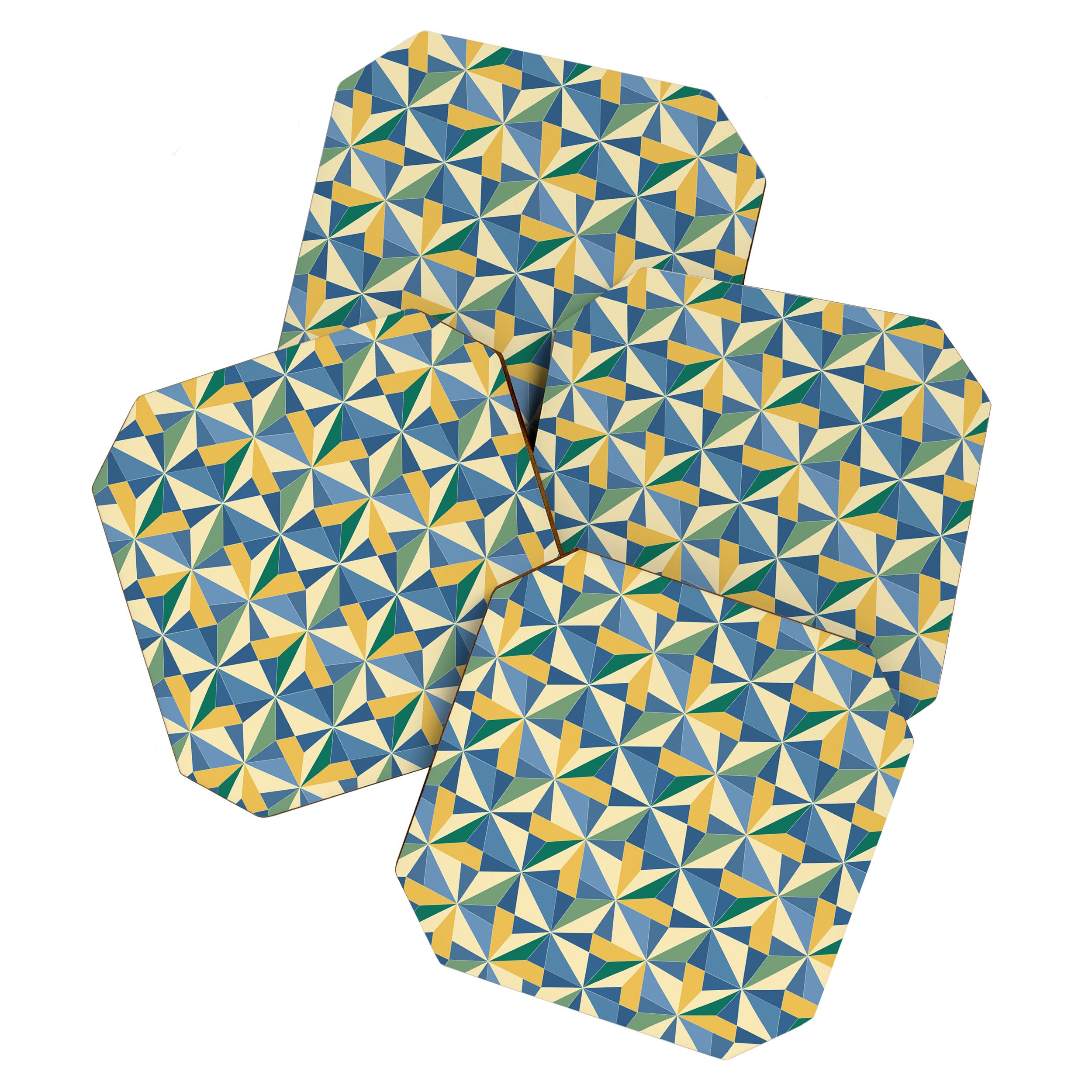 Kaleidoscope Tile Pattern XV Bold Colorful Summer Coaster Gallery Image 1