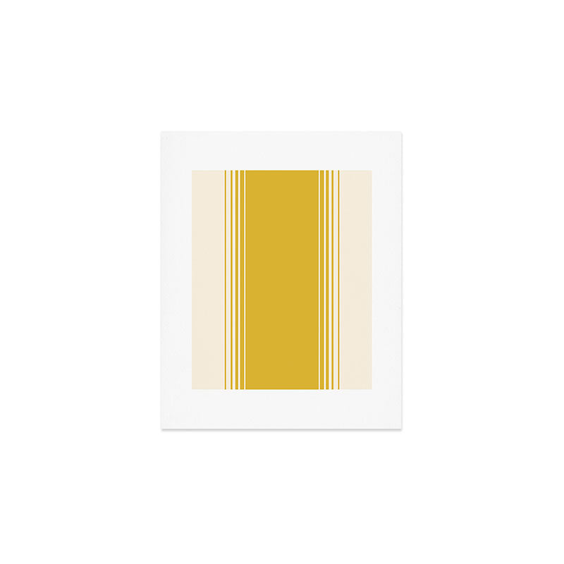 Marigold Yellow and Creme Lines Art Print Gallery Image 1