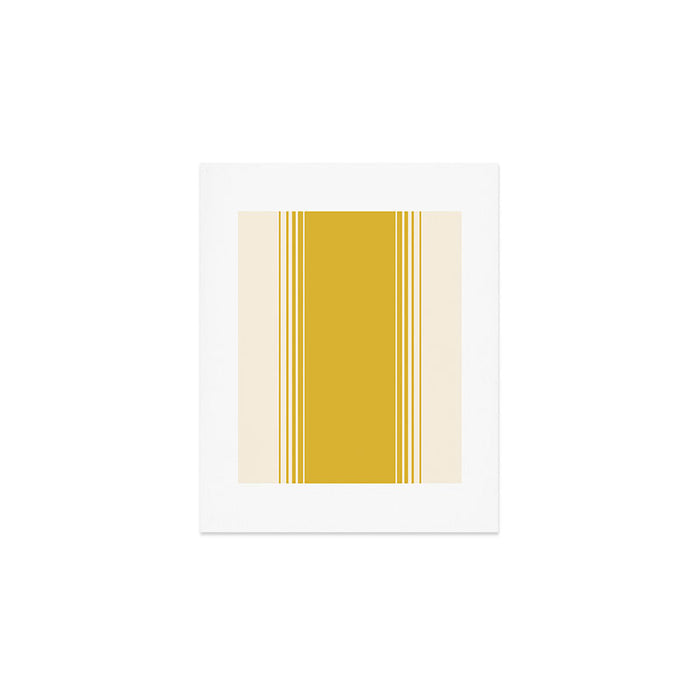Marigold Yellow and Creme Lines Art Print Gallery Image 1