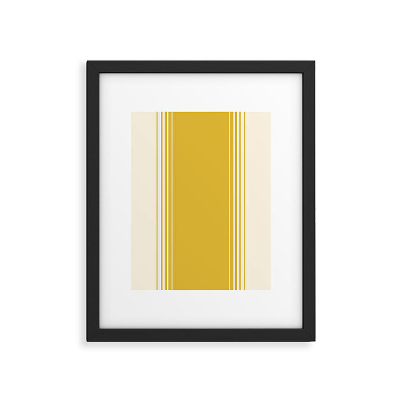 Marigold Yellow and Creme Lines Framed Art Print Gallery Image 6