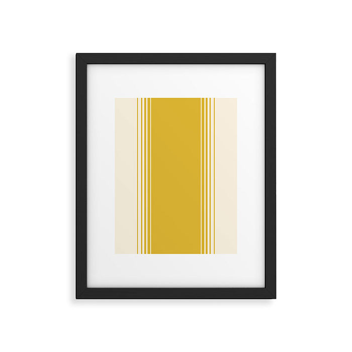 Marigold Yellow and Creme Lines Framed Art Print Gallery Image 1