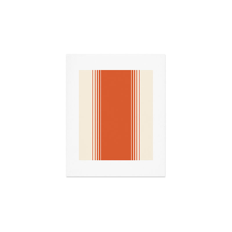 Marmalade Orange and Creme Lines Art Print Gallery Image 1