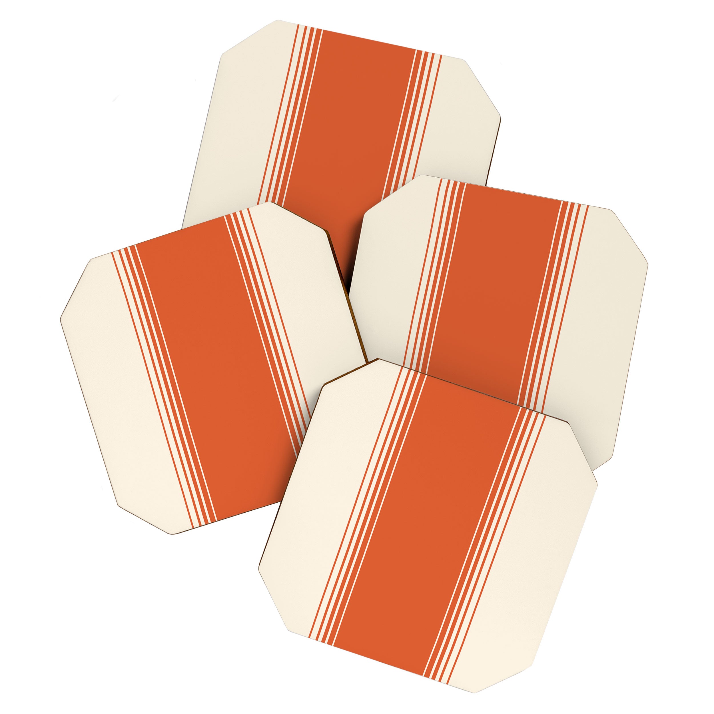 Marmalade Orange and Creme Lines Coaster Gallery Image 1