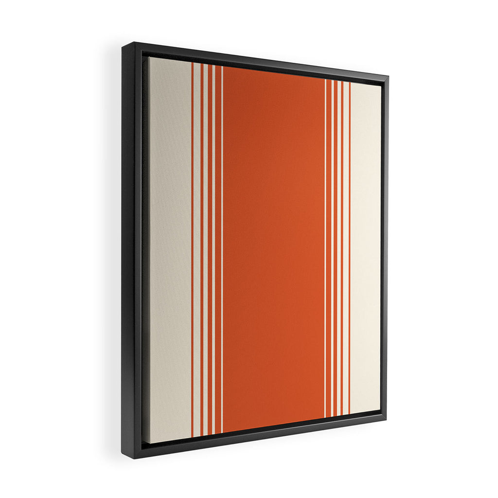 Marmalade Orange and Creme Lines Framed Canvas Print Gallery Image 2