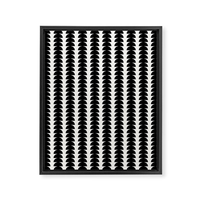 Maude Pattern - Black and White Framed Canvas Print Gallery Image 1