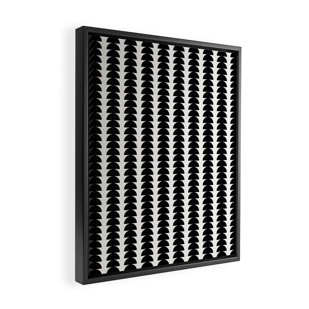 Maude Pattern - Black and White Framed Canvas Print Gallery Image 2
