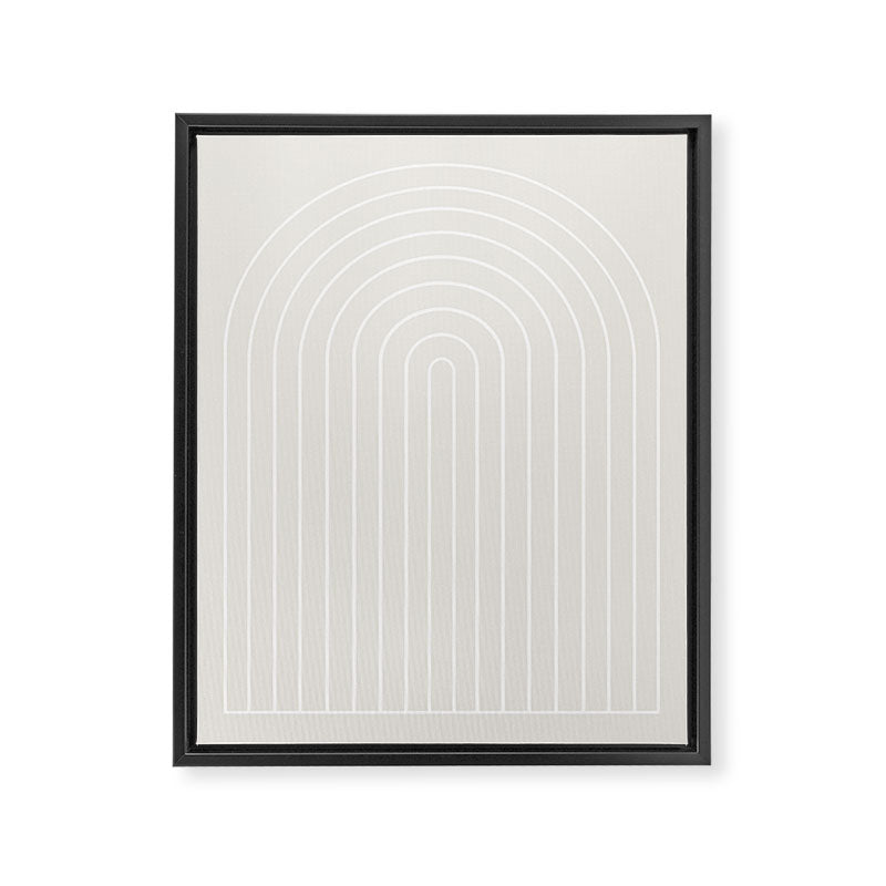 Minimal Arch II Natural Off White Modern Geometric Lines Framed Canvas Print Gallery Image 6