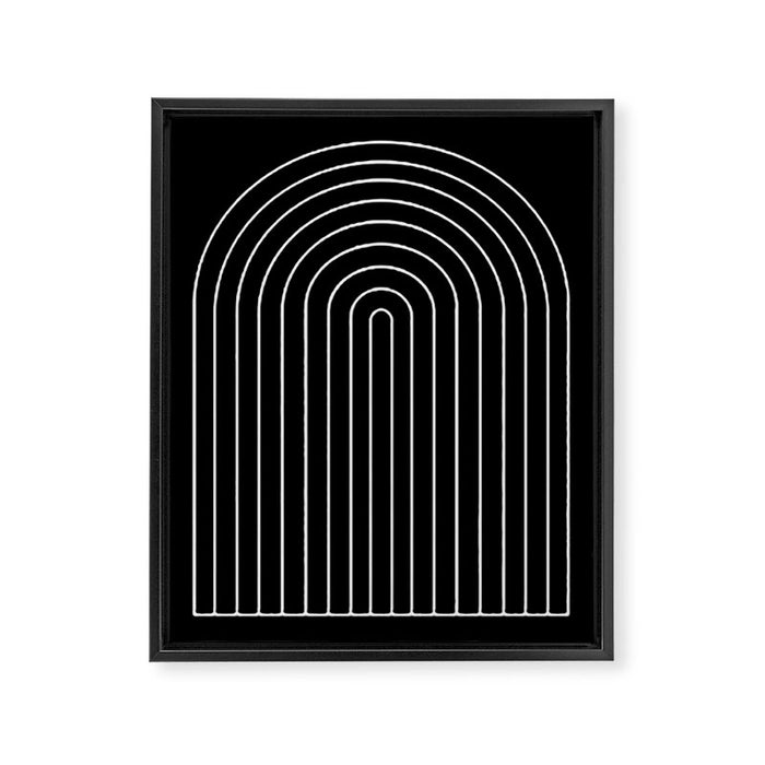 Minimal Arch III Black and White Modern Geometric Lines Framed Canvas Print Gallery Image 1