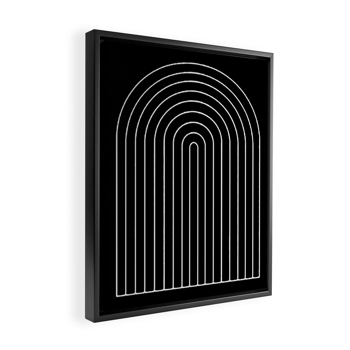 Minimal Arch III Black and White Modern Geometric Lines Framed Canvas Print Gallery Image 2