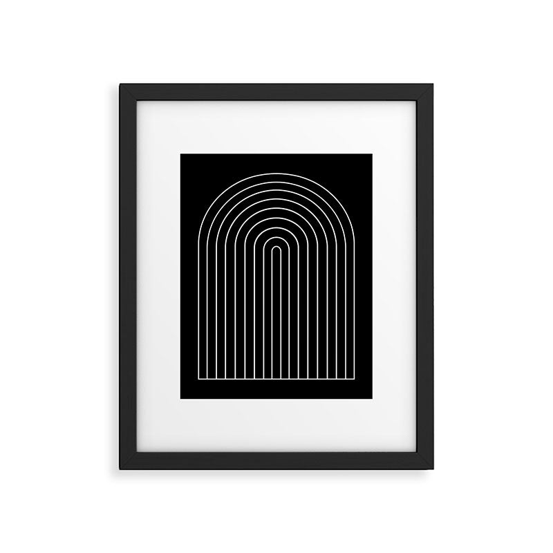Minimal Arch III Black and White Modern Geometric Lines Framed Art Print Gallery Image 5
