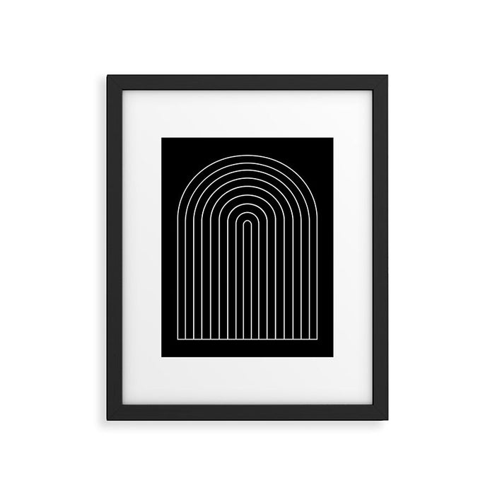 Minimal Arch III Black and White Modern Geometric Lines Framed Art Print Gallery Image 1