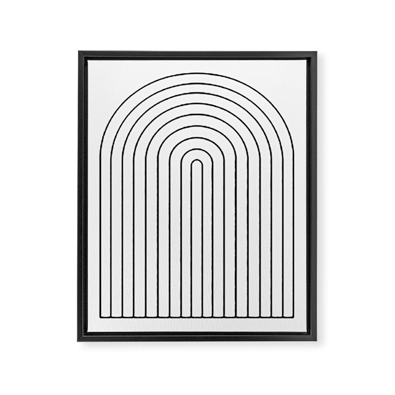 Minimal Arch IV Black and White Modern Geometric Lines Framed Canvas Print Gallery Image 6