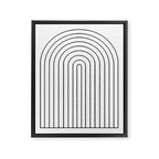 Minimal Arch IV Black and White Modern Geometric Lines Framed Canvas Print Gallery Image 6