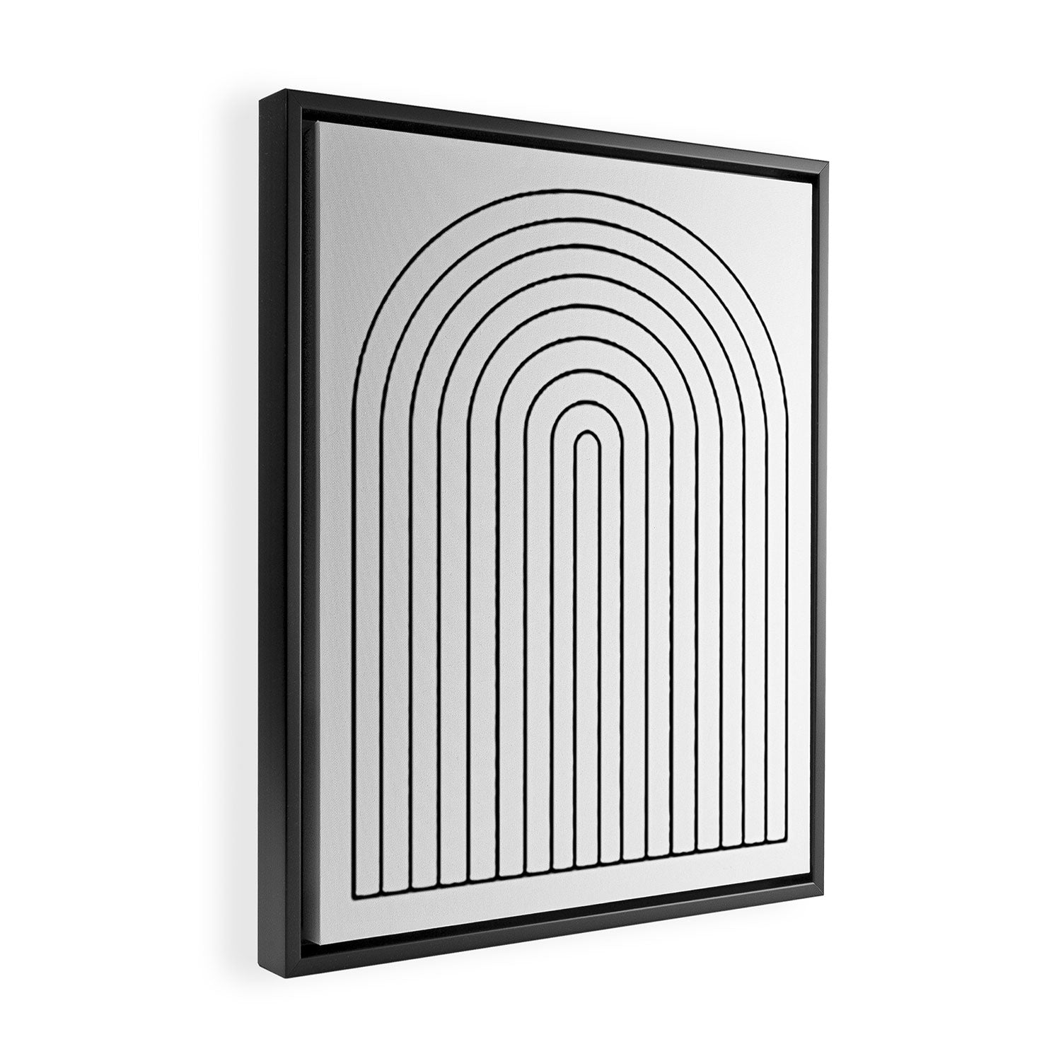 Minimal Arch IV Black and White Modern Geometric Lines Framed Canvas Print Gallery Image 2