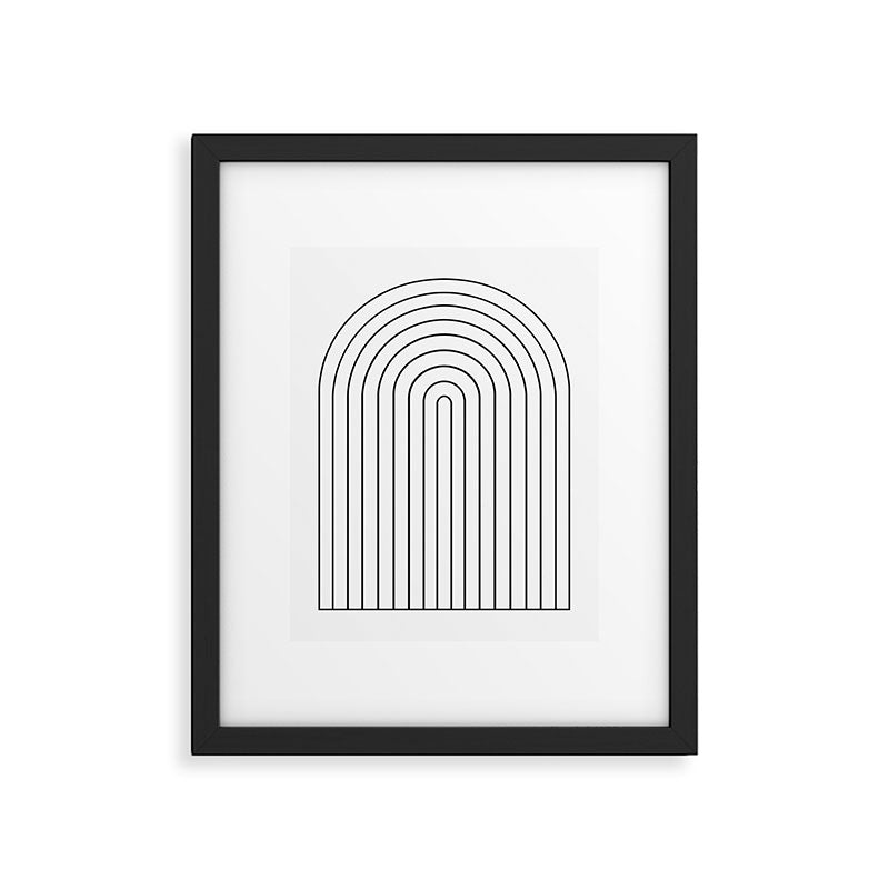 Minimal Arch IV Black and White Modern Geometric Lines Framed Art Print Gallery Image 5