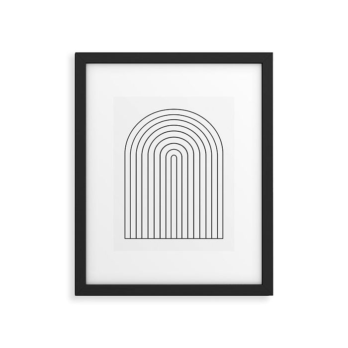 Minimal Arch IV Black and White Modern Geometric Lines Framed Art Print Gallery Image 1