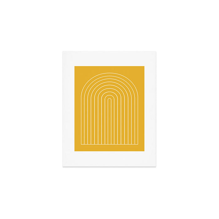 Minimal Arch IX Golden Yellow Modern Geometric Lines Art Print Gallery Image 1