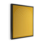 Minimal Arch IX Golden Yellow Modern Geometric Lines Framed Canvas Print Gallery Image 2