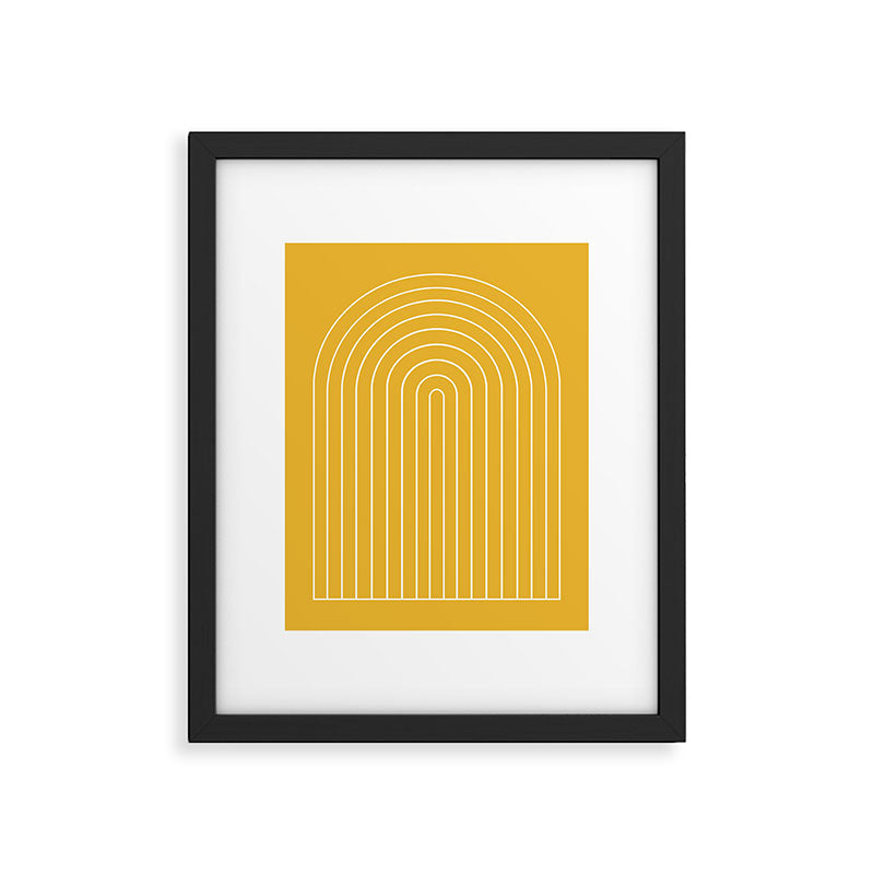 Minimal Arch IX Golden Yellow Modern Geometric Lines Framed Art Print Gallery Image 4