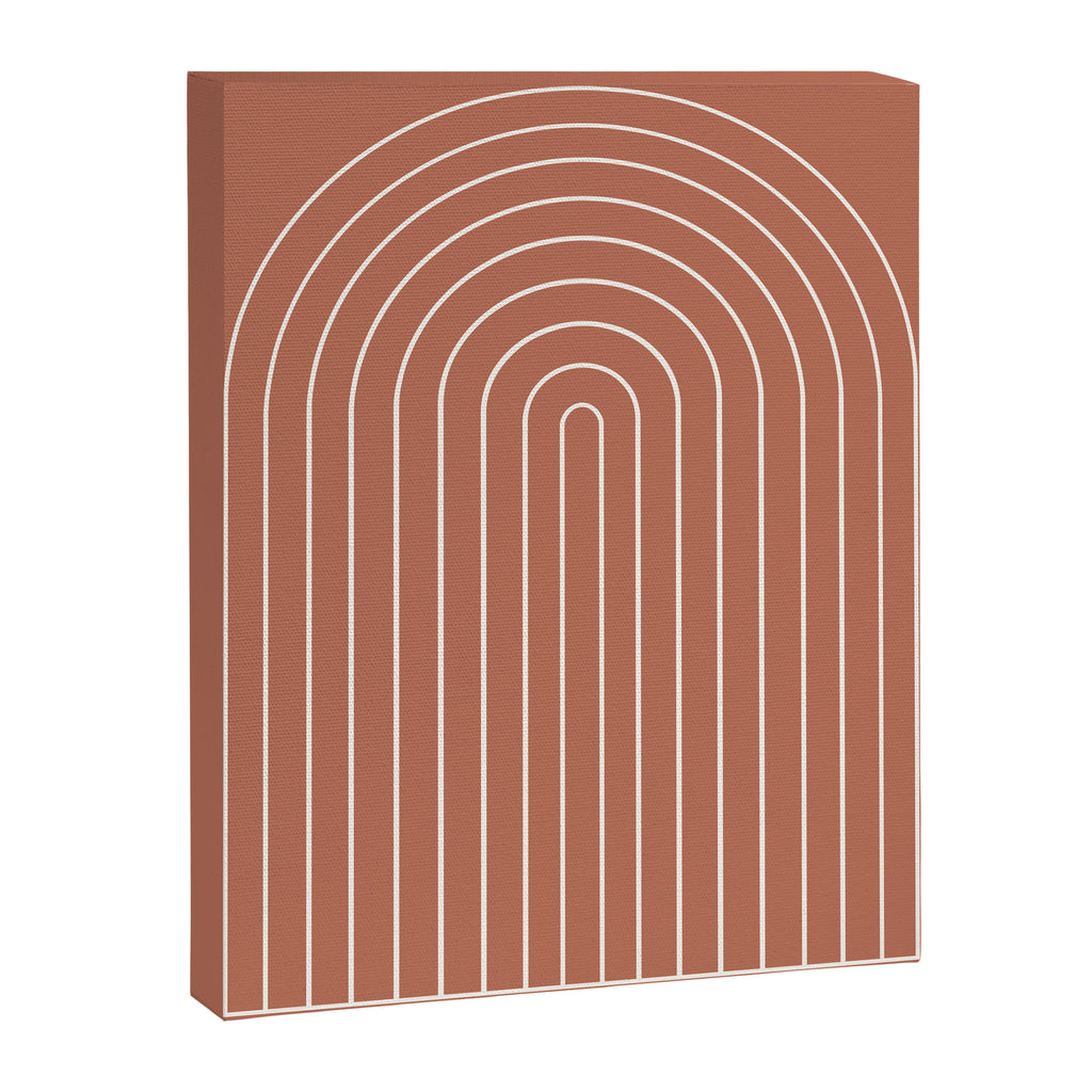 Minimal Arch LI Coral Red Modern Geometric Lines Canvas Print Gallery Image 6