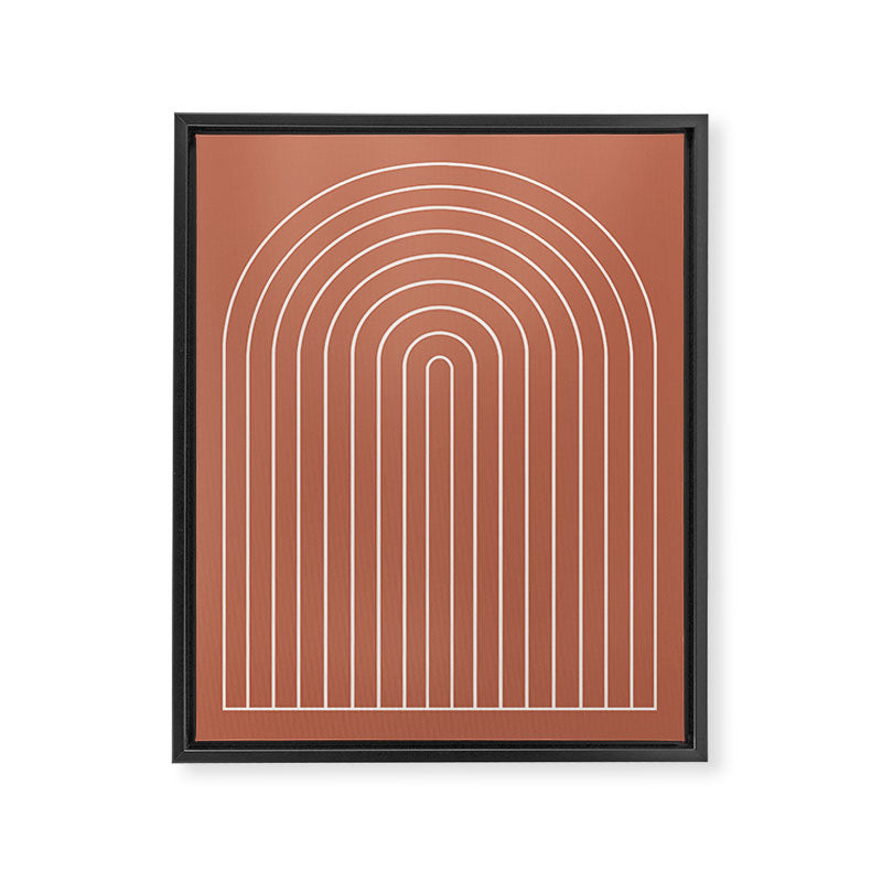 Minimal Arch LI Coral Red Modern Geometric Lines Framed Canvas Print Gallery Image 6