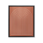 Minimal Arch LI Coral Red Modern Geometric Lines Framed Canvas Print Gallery Image 6