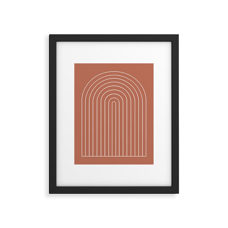Minimal Arch LI Coral Red Modern Geometric Lines Framed Art Print Gallery Image 5