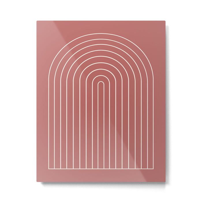 Minimal Arch LII Rose Modern Geometric Lines Metal Print Gallery Image 1