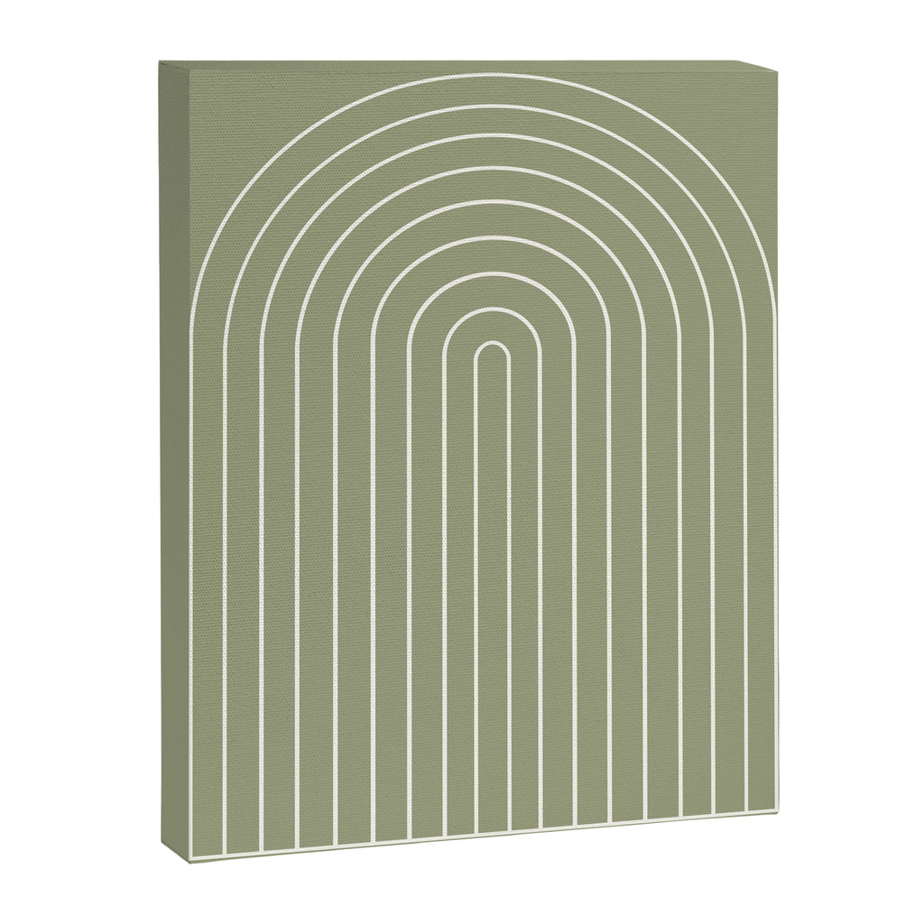Minimal Arch LIII Earthy Sage Green Modern Geometric Lines Canvas Print Gallery Image 6